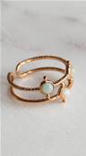 Bague dore 3 pierres amazonite