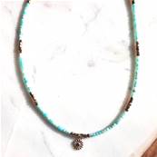 Collier "Rves d'Amazonie" - Amazonite avec Perles Dores