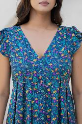 Robe courte ANKA motifs oiseaux paradis