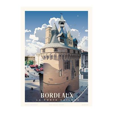 Affiche Bordeaux la Porte Cailhau 50x70cm Fricker