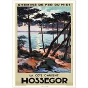 Affiche Hossegor la côte d'Argent 50x70cm Fricker