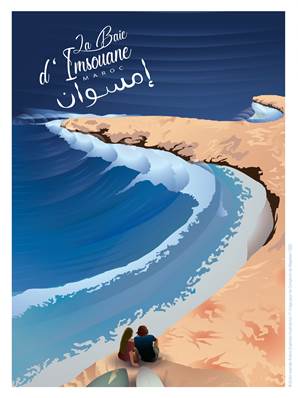 Affiche baie d'Imsouane Maroc Plume73