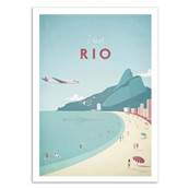 Affiche visit Rio Brésil 30x40cm Henry Rivers