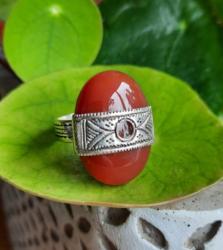 Bague touareg ronde cornaline