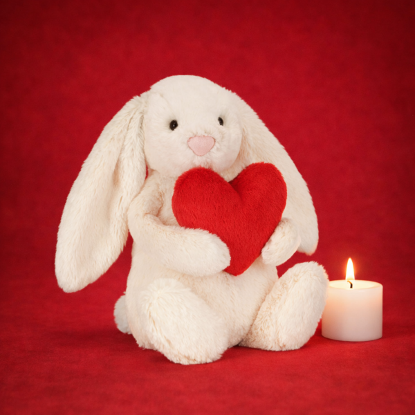 Peluche Jellycat Lapin Cœur Little Red Love Heart Bashful Bunny