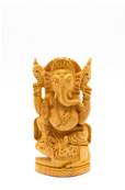 Statue Ganesh en bois sculpte 15cm