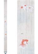 Tenture japonaise traditionnelle Trois poissons rouges KOI 170 cm