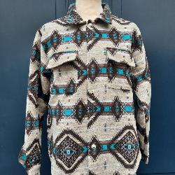 Surchemise  motif aztèque bleu