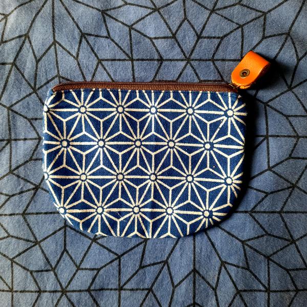 Porte monnaie indigo motif Hanabishi