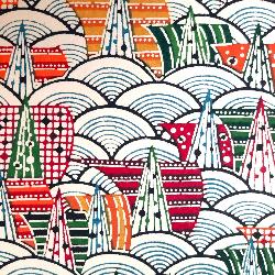 Carnet en papier japonais Triangles et vagues multicolore