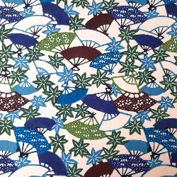 Carnet en papier japonais fleurs japonaises Eventails multicolores