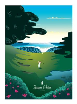 Affiche Lacanau océan Golf Plume49 30x40cm