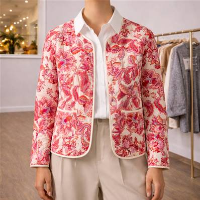 Veste indienne imprimé rose
