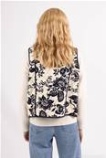 Gilet sans manche surpiqué fleuri Darkblue