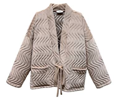 Veste beige matelassée velour taille unique