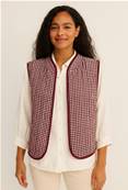 Gilet sans manches matelass� � carreaux vichy rouge et blanc � Style r�tro chic