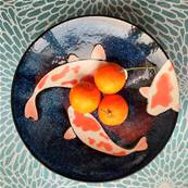 Saladier japonais carpe Koi 21,5 cm x 8 cm