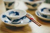 Plat oval Motif Poisson bleu 19,5X16,5CM