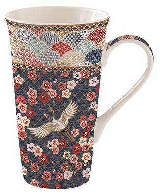 Mug géant 600ml Grue et fleurs de cerisier