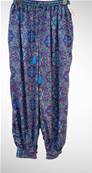 Pantalon large resserré aux chevilles fleuri violet