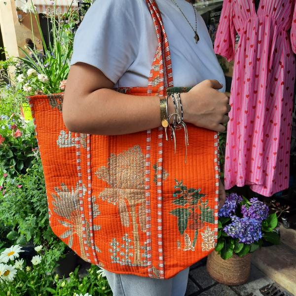 Sac coton Indien Surpiqué "Été indien"