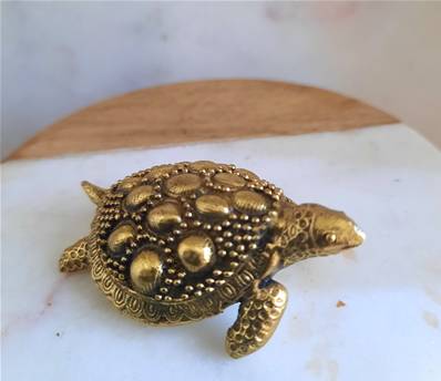 Tortue porte-bonheur en laiton