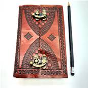 Carnet en cuir 10X16 cm fermeture double crochet