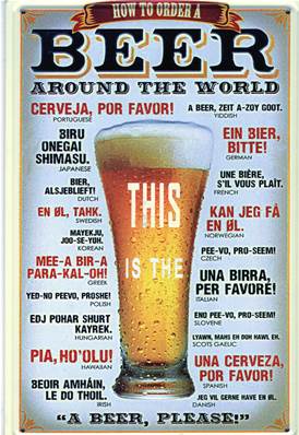 Plaque métal 20x30 vintage "How to order a BEER".