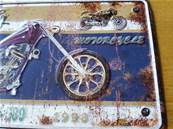 Plaque métal 20x40 vintage MOTORBIKE VIOLET.