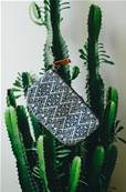 Trousse motif INCA bleu et blanc