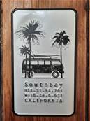 3 Plaques métal 12x20 vintage "SOUTH BAY CALIFORNIA".