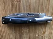 Couteau fin pliable acier en corne "Noir" 19 cm