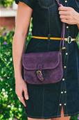 Sac  main violet pour femme bandoulire et boucle clipe