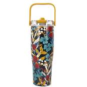 Mug de transport 90cl fleurs bleues