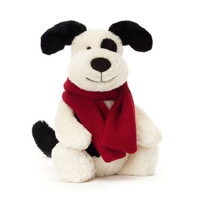 Doudou chien avec écharpe rouge Jellycat