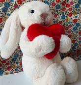 Peluche Jellycat Lapin Cœur Little Red Love Heart Bashful Bunny