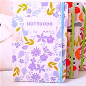 Carnet de poche fleurs violettes 9x14cm