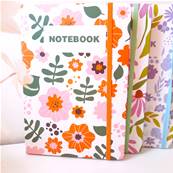 Carnet de poche fleurs oranges 9x14cm