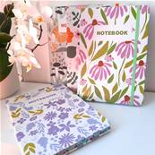 Carnet format A5 fleurs violettes 14x21cm