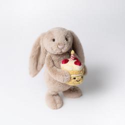 Peluche Jellycat bashful beige bunny 'birthday' original