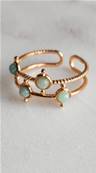 Bague dorée 4 pierres amazonite