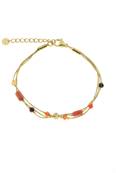 Bracelet multi rangs "Éclat de Cornaline" - fils rigides