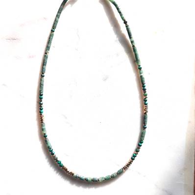 Collier "Éden Minéral" -Perles de Jade et de Malachite,
