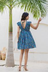 Robe courte ANKA motifs oiseaux paradis