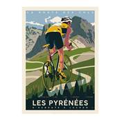 Affiche Pyrnes la route des cols cycliste 50x70cm Fricker