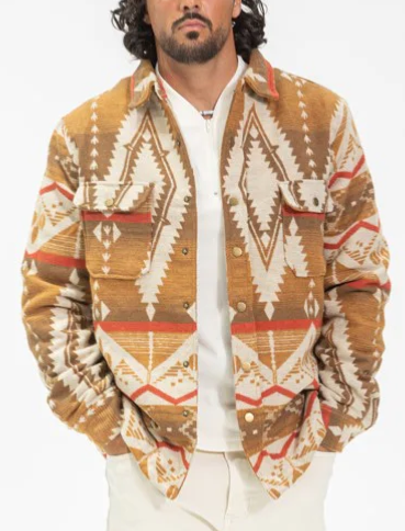  Surchemise  motif aztèque marron