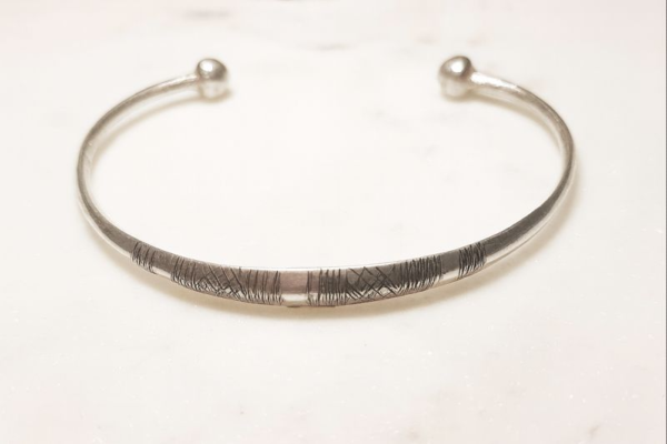 Bracelet touareg argent et ébène Niamey