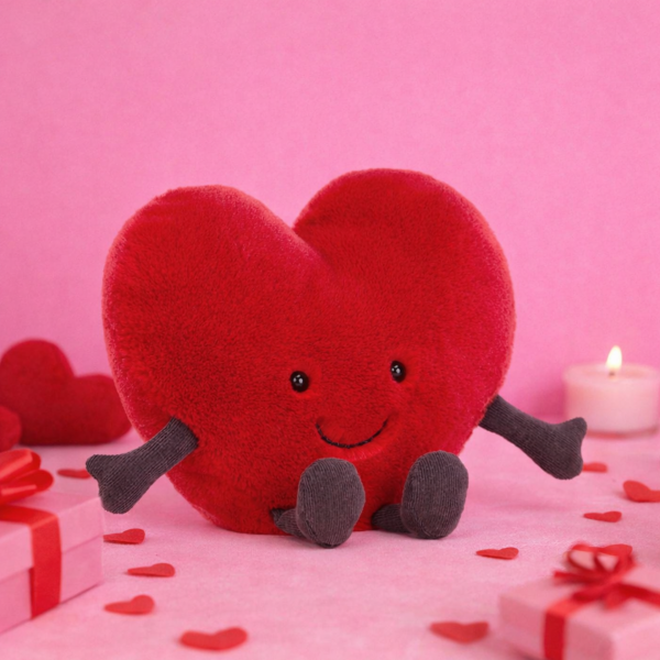 Doudou Cœur Saint-Valentin - Jellycat Amuseable Red Heart Large