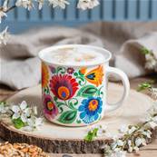 Mug blanc motifs fleuris 350 ml