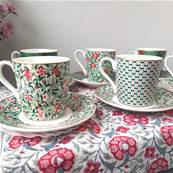 Coffret 6 tasses porcelaine 11cl Roseraie
